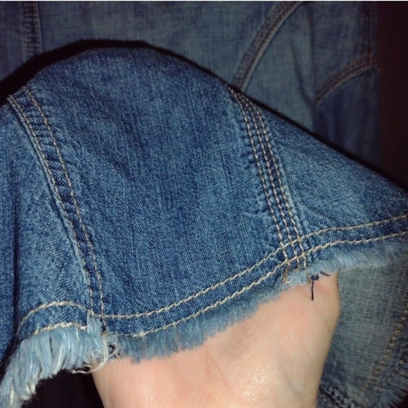 NWT AMERICAN RAG CIE High/Low Hem Flare Side Pleats 5 Pocket Frayed Hem Skirt - Picture 11 of 14